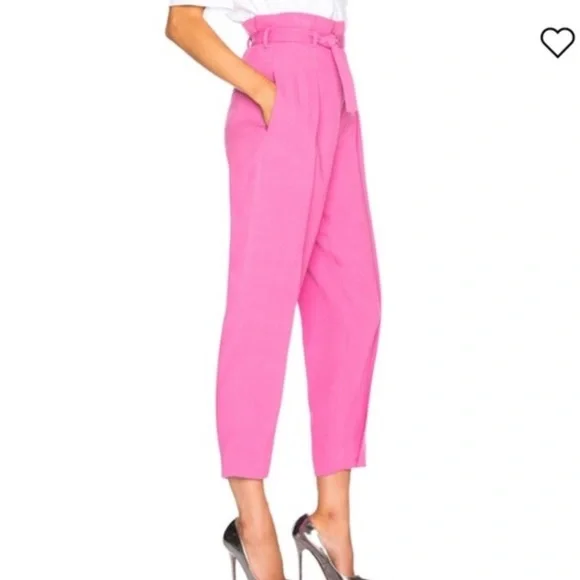 High Waisted Pink 3.1 Philip Lim Pink Belted Tapered Pants - Picture 2 of 5